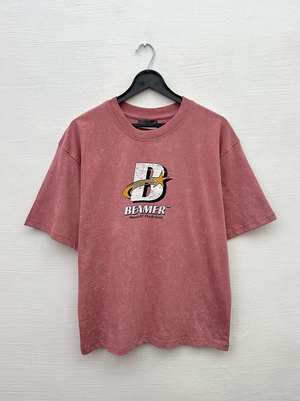 Pink Acid Wash Back Print Oversized T-Shirt